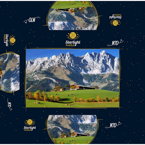 Farmhouse near Kitzbühel with Kaiser Mountains, Tyrol, Austria 100 Jigsaw Puzzle box 3D Modell