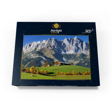 Farmhouse near Kitzbühel with Kaiser Mountains, Tyrol, Austria 500 Jigsaw Puzzle box view1