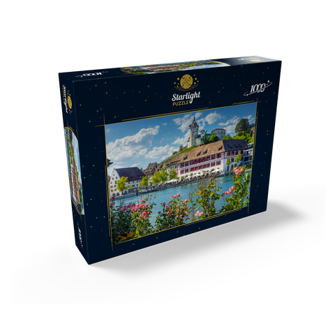 View over the Rhine to the old town and Munot fortress 1000 Jigsaw Puzzle box view1