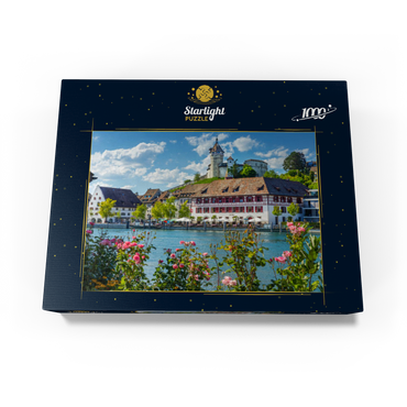 View over the Rhine to the old town and Munot fortress 1000 Jigsaw Puzzle box view1