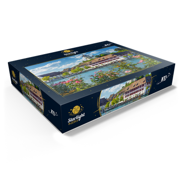 View over the Rhine to the old town and Munot fortress 100 Jigsaw Puzzle box view1
