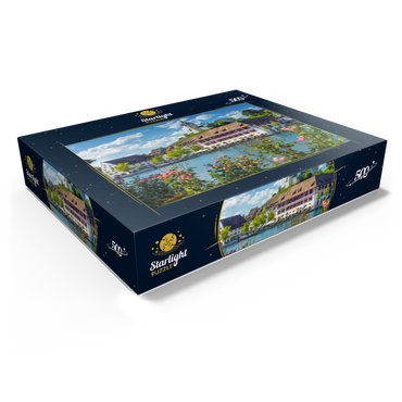 View over the Rhine to the old town and Munot fortress 500 Jigsaw Puzzle box view1