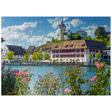 puzzleplate View over the Rhine to the old town and Munot fortress 500 Jigsaw Puzzle
