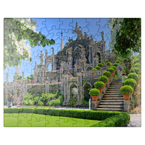 puzzleplate Garden terraces in the park of Palazzo Borromeo on Isola Bella near Stresa, Lake Maggiore 100 Jigsaw Puzzle