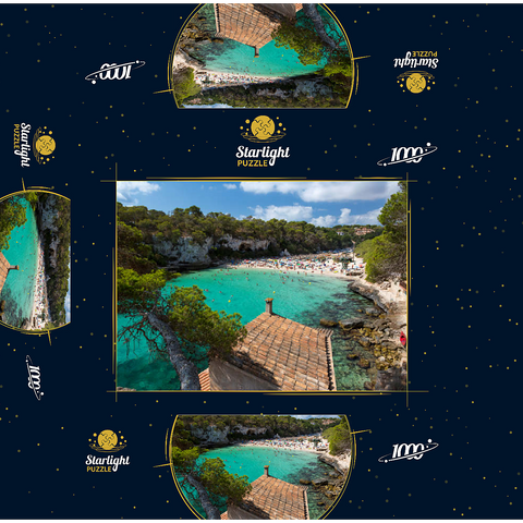 View into the lagoon Cala Llombards near Santanyi, Mallorca 1000 Jigsaw Puzzle box 3D Modell