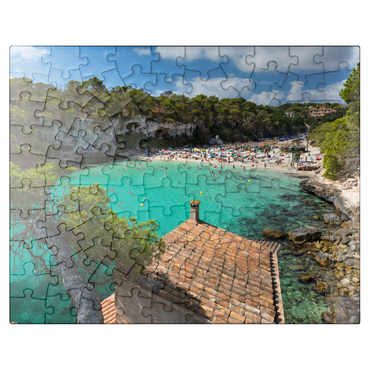 puzzleplate View into the lagoon Cala Llombards near Santanyi, Mallorca 100 Jigsaw Puzzle