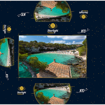 View into the lagoon Cala Llombards near Santanyi, Mallorca 100 Jigsaw Puzzle box 3D Modell