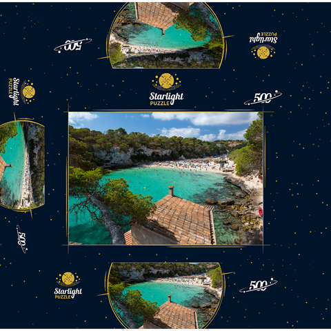 View into the lagoon Cala Llombards near Santanyi, Mallorca 500 Jigsaw Puzzle box 3D Modell