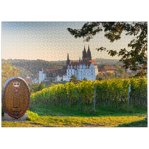 puzzleplate Vineyard, Proschwitz Castle Winery with view to Albrechtsburg Castle and Cathedral 1000 Jigsaw Puzzle