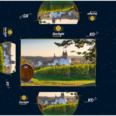 Vineyard, Proschwitz Castle Winery with view to Albrechtsburg Castle and Cathedral 100 Jigsaw Puzzle box 3D Modell