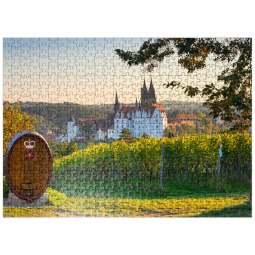 puzzleplate Vineyard, Proschwitz Castle Winery with view to Albrechtsburg Castle and Cathedral 500 Jigsaw Puzzle