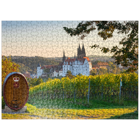 puzzleplate Vineyard, Proschwitz Castle Winery with view to Albrechtsburg Castle and Cathedral 500 Jigsaw Puzzle