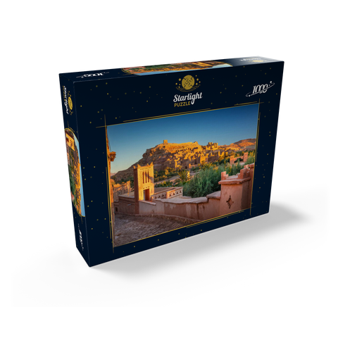 Morning atmosphere at the clay village of Ait Ben Haddou, High Atlas Mountains 1000 Jigsaw Puzzle box view1