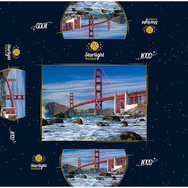 San Francisco Bay and Golden Gate Bridge, San Francisco, California, USA 1000 Jigsaw Puzzle box 3D Modell