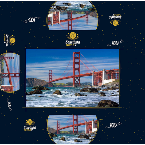 San Francisco Bay and Golden Gate Bridge, San Francisco, California, USA 100 Jigsaw Puzzle box 3D Modell