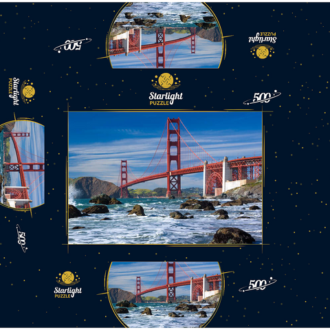 San Francisco Bay and Golden Gate Bridge, San Francisco, California, USA 500 Jigsaw Puzzle box 3D Modell
