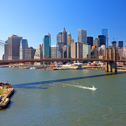 View to Brooklyn Bridge with One World Trade Center, Manhattan, New York City, USA 100 Jigsaw Puzzle 3D Modell
