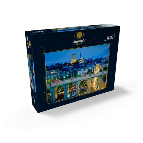 Old town with Notre-Dame Cathedral, Lausanne, Canton Vaud, Switzerland 1000 Jigsaw Puzzle box view1
