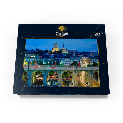 Old town with Notre-Dame Cathedral, Lausanne, Canton Vaud, Switzerland 500 Jigsaw Puzzle box view1