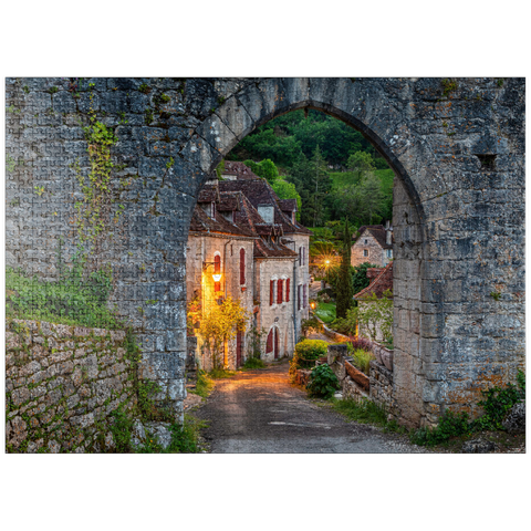 puzzleplate Saint-Cirq-Lapopie city wall, Via Podiensis pilgrimage route, France 1000 Jigsaw Puzzle