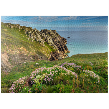 puzzleplate Porthcurno Bay, Penwith Peninsula, Cornwall, England, United Kingdom 1000 Jigsaw Puzzle