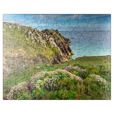 puzzleplate Porthcurno Bay, Penwith Peninsula, Cornwall, England, United Kingdom 100 Jigsaw Puzzle