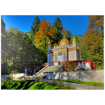 puzzleplate Moorish kiosk in the palace park, Linderhof Palace, Upper Bavaria 1000 Jigsaw Puzzle