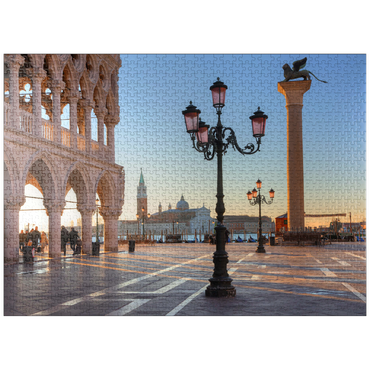puzzleplate Doge's Palace and Piazzetta against San Giorgio Maggiore in morning light, Venice, Italy 1000 Jigsaw Puzzle