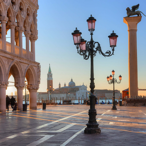 Doge's Palace and Piazzetta against San Giorgio Maggiore in morning light, Venice, Italy 1000 Jigsaw Puzzle 3D Modell