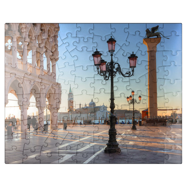 puzzleplate Doge's Palace and Piazzetta against San Giorgio Maggiore in morning light, Venice, Italy 100 Jigsaw Puzzle