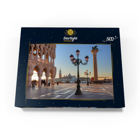 Doge's Palace and Piazzetta against San Giorgio Maggiore in morning light, Venice, Italy 500 Jigsaw Puzzle box view1
