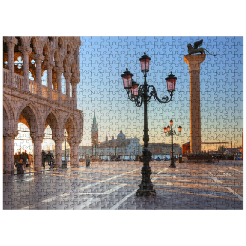 puzzleplate Doge's Palace and Piazzetta against San Giorgio Maggiore in morning light, Venice, Italy 500 Jigsaw Puzzle