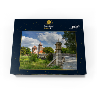 Altmühl bridge in Ornbau with the city gate into the old town on the Altmühl cycle path 1000 Jigsaw Puzzle box view1