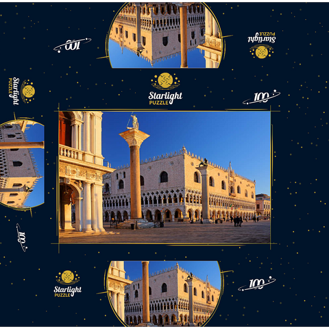 Biblioteca Nationale Marciana, Piazzetta and Doge's Palace, Venice, Italy 100 Jigsaw Puzzle box 3D Modell