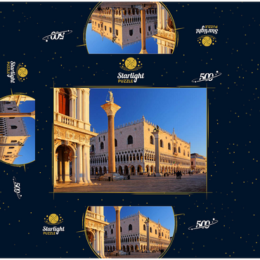 Biblioteca Nationale Marciana, Piazzetta and Doge's Palace, Venice, Italy 500 Jigsaw Puzzle box 3D Modell