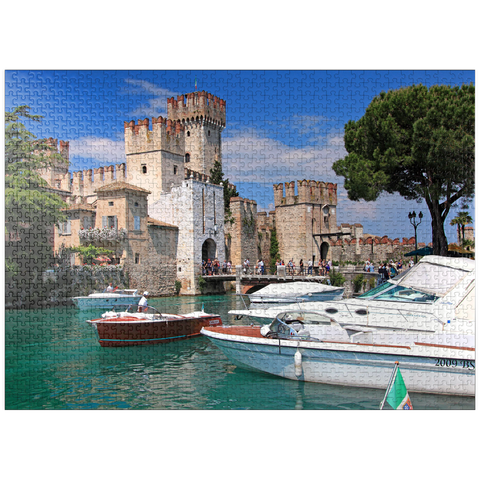 puzzleplate Scaliger Castle in Sirmione, Lake Garda, Province of Brescia, Lombardy, Italy 1000 Jigsaw Puzzle