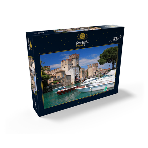 Scaliger Castle in Sirmione, Lake Garda, Province of Brescia, Lombardy, Italy 100 Jigsaw Puzzle box view1
