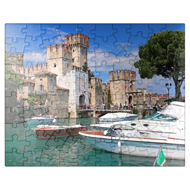 puzzleplate Scaliger Castle in Sirmione, Lake Garda, Province of Brescia, Lombardy, Italy 100 Jigsaw Puzzle