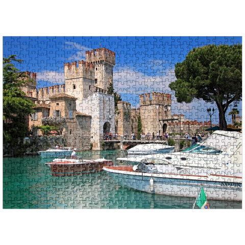 puzzleplate Scaliger Castle in Sirmione, Lake Garda, Province of Brescia, Lombardy, Italy 500 Jigsaw Puzzle