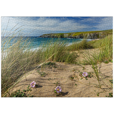 puzzleplate Dunes on the beach of Holywell Bay near Newquay, north coast, Cornwall 1000 Jigsaw Puzzle