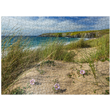 puzzleplate Dunes on the beach of Holywell Bay near Newquay, north coast, Cornwall 500 Jigsaw Puzzle