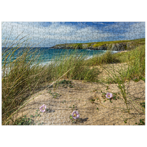 puzzleplate Dunes on the beach of Holywell Bay near Newquay, north coast, Cornwall 500 Jigsaw Puzzle