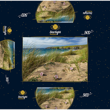 Dunes on the beach of Holywell Bay near Newquay, north coast, Cornwall 500 Jigsaw Puzzle box 3D Modell