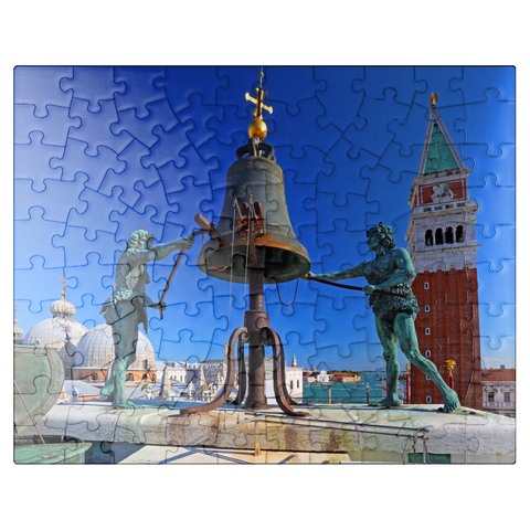 puzzleplate La Terrazza dei Mori on the Torre dell'Orologio at St. Mark's Square with Campanile, Venice 100 Jigsaw Puzzle