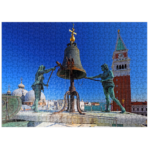 puzzleplate La Terrazza dei Mori on the Torre dell'Orologio at St. Mark's Square with Campanile, Venice 500 Jigsaw Puzzle