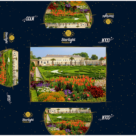 Palace and Baroque Garden in Herrenhausen Palace Park, Hanover 1000 Jigsaw Puzzle box 3D Modell