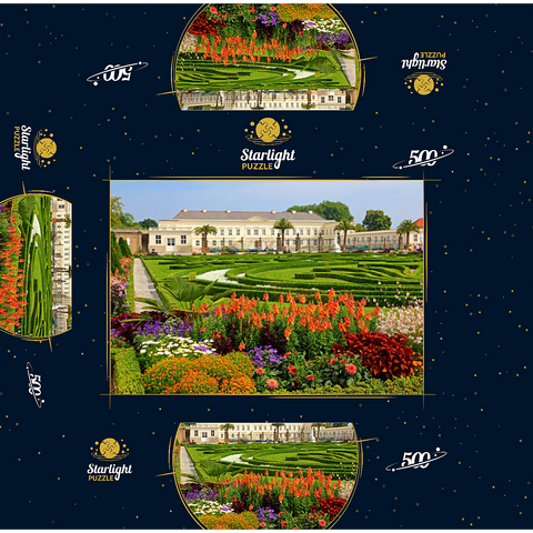 Palace and Baroque Garden in Herrenhausen Palace Park, Hanover 500 Jigsaw Puzzle box 3D Modell