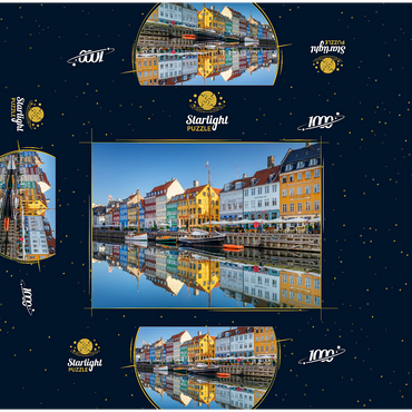 Early morning at the branch canal Nyhavn in the district Frederiksstaden 1000 Jigsaw Puzzle box 3D Modell
