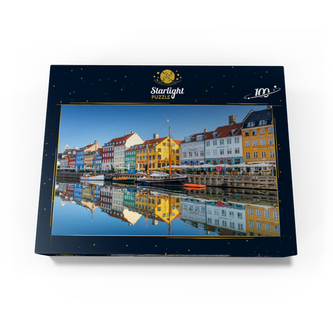 Early morning at the branch canal Nyhavn in the district Frederiksstaden 100 Jigsaw Puzzle box view1