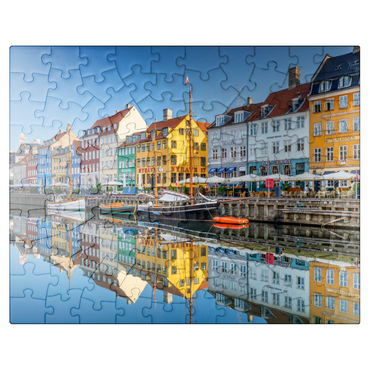 puzzleplate Early morning at the branch canal Nyhavn in the district Frederiksstaden 100 Jigsaw Puzzle